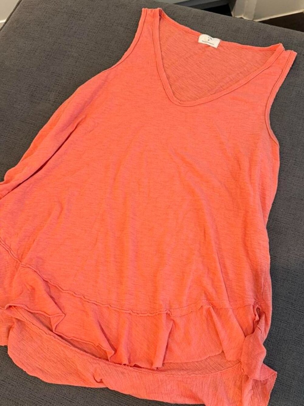 t.LA Lightweight Coral Sleeveless V-Neck Tank Top